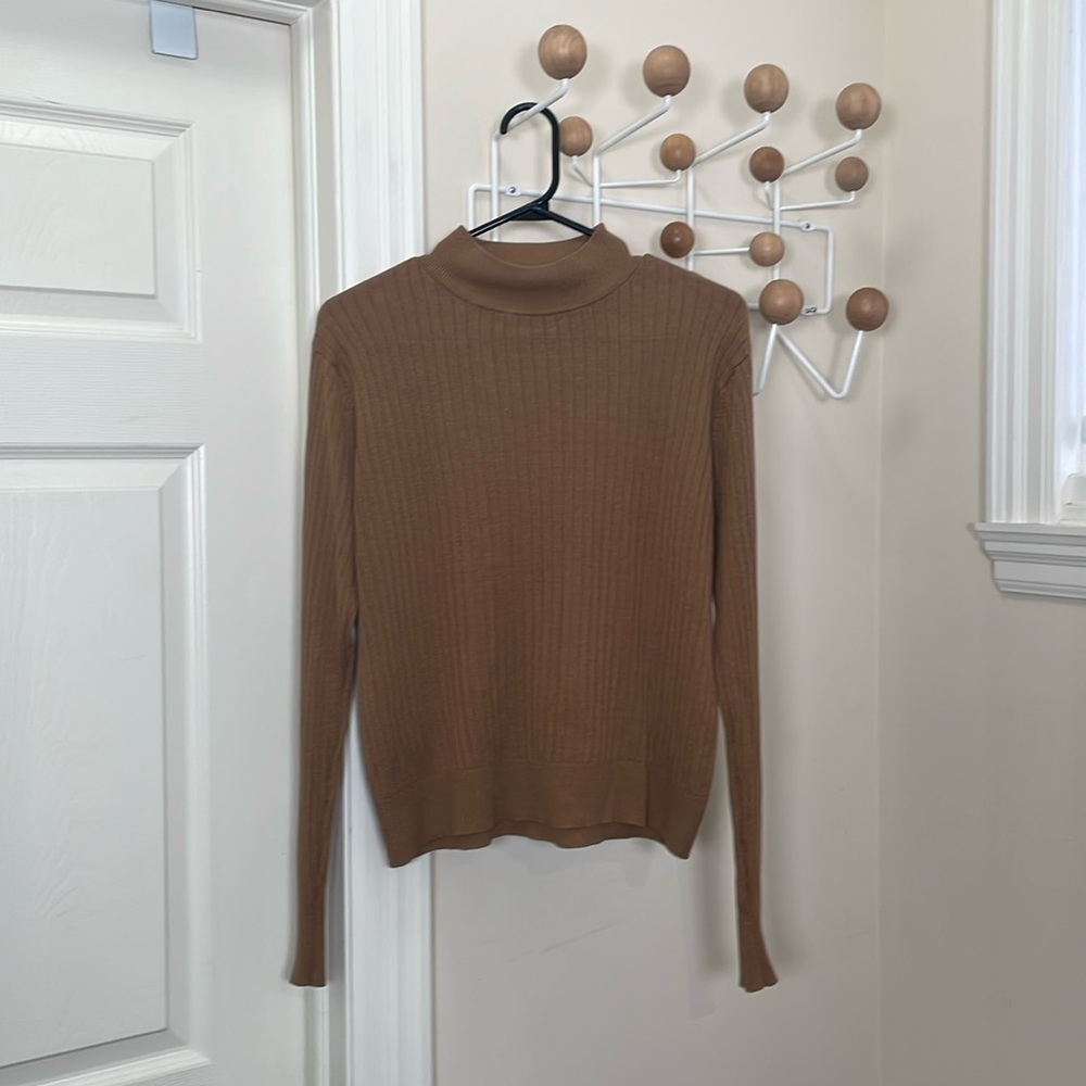 Laura Petites - Silk Turtle Neck - Brown - Large Petite
